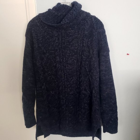 Dark blue Cowl Neck knitted sweater size M - Picture 3 of 3